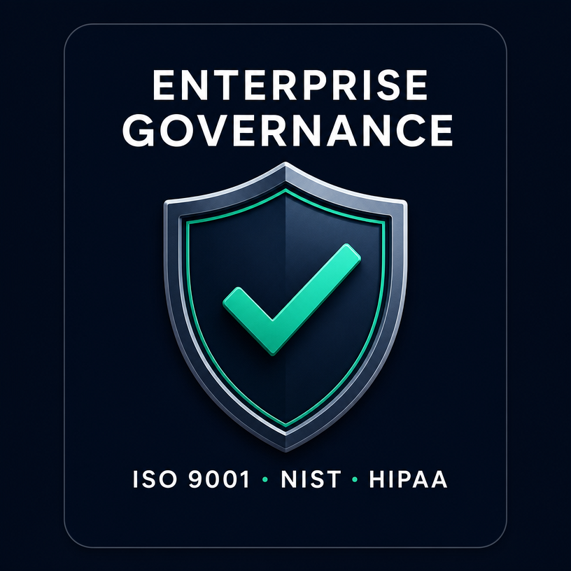 Enterprise Governance – ISO 9001 · NIST · HIPAA